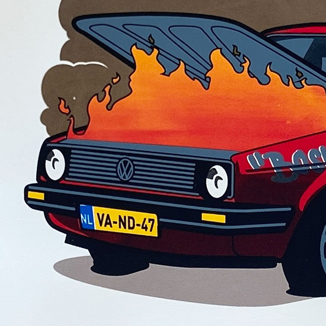 VW Golf - Screenprint framed